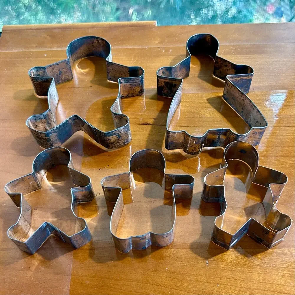 Vintage Gingerbread Family Cookie Cutters Set of 5 – Tin Man & Woman Cutters